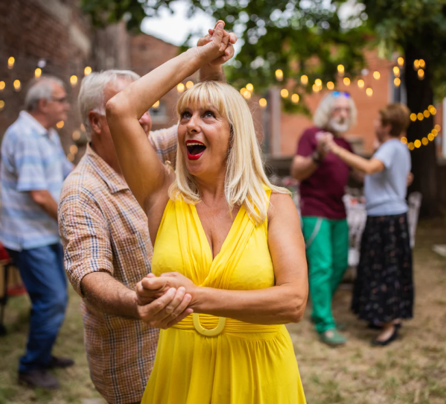 Boomers happily dancing